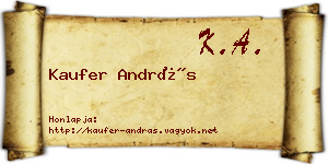 Kaufer András névjegykártya