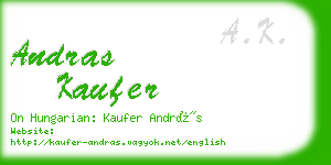 andras kaufer business card